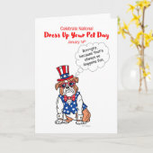 ナショナルドレスアップあなたのペットの日1月14犬 カード (黄色い花)