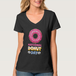 ナショナルドーナツデー クールな甘党パーティー 面白い モ Tシャツ