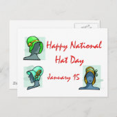 ナショナルハットデー1月15日 ポストカード (正面/裏面)