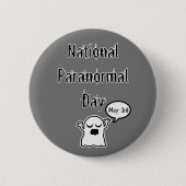 ナショナルパラノルマルデイ幽霊 缶バッジ (正面)