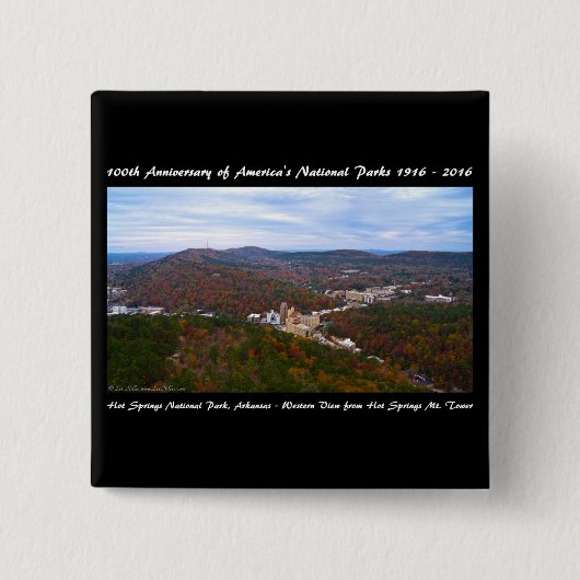 ナショナルパークアニバーサリーホット春秋の景色 缶バッジ (正面)