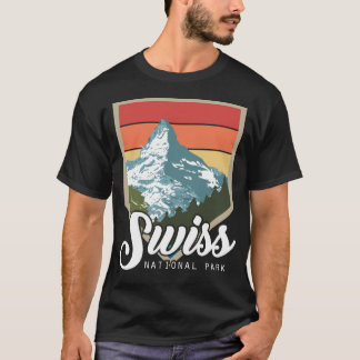 ナショナルパークスイス土産スイスハイキングモ Tシャツ