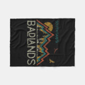 ナショナルパークバッドランズサウスダコタザ山ラッシュ フリースブランケット (正面(横))