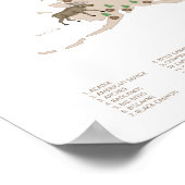 ナショナルパークマップウッドランドアニマル子供部屋プリント ポスター (角)