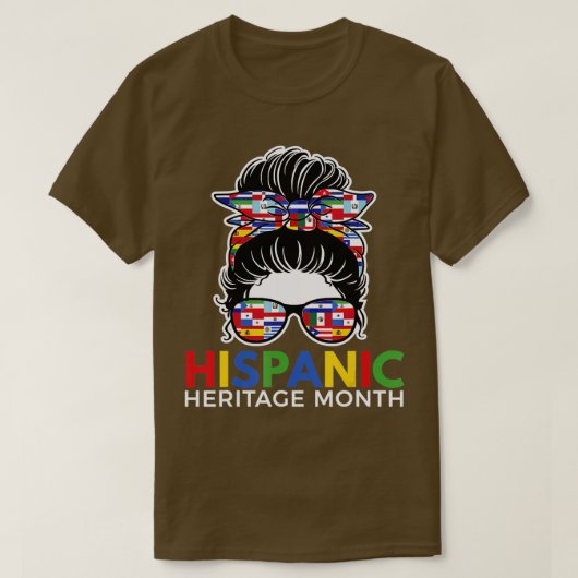 ナショナルヒスパニック伝統月ラテンアメリカ系女性女性混乱 Tシャツ (デザイン正面)