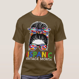 ナショナルヒスパニック伝統月ラテンアメリカ系女性女性混乱 Tシャツ