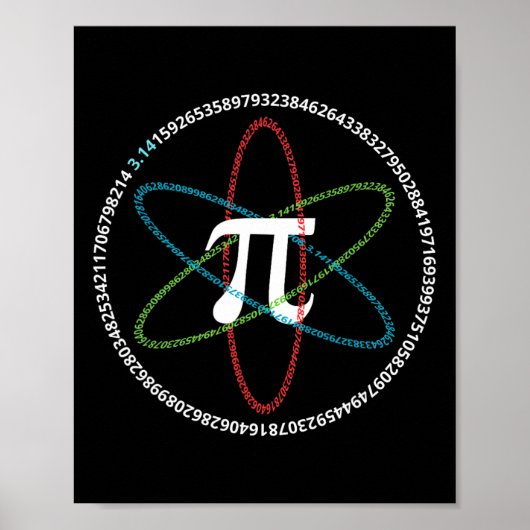 ナショナルピアデイシャツ数学先生Tシャツピアアトム ポスター (正面)