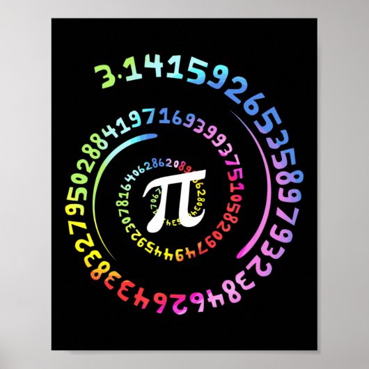 ナショナルピアデイシャツ数学先生TシャツPi Symb ポスター (正面)