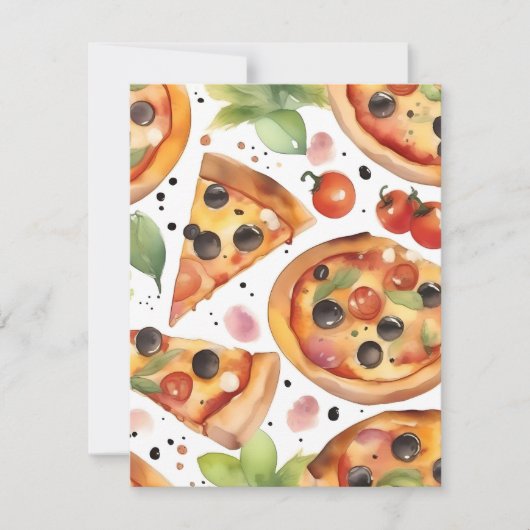 ナショナルピザウィークB – 水彩画 シーズンカード (正面)