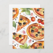 ナショナルピザウィークB – 水彩画 シーズンカード (正面/裏面)