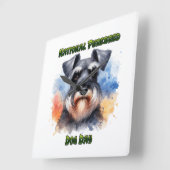 ナショナルピュレーブルドッグデイお祝いシュナウザー スクエア壁時計 (傾斜)