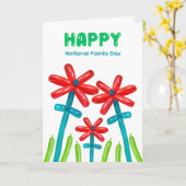 ナショナルファミリーデイバルーン花 カード (黄色い花)