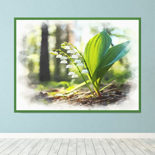 ナショナルフラワーフィンランド渓谷のユリ | キャンバスプリント (インサイチュ (ウッドフロア))