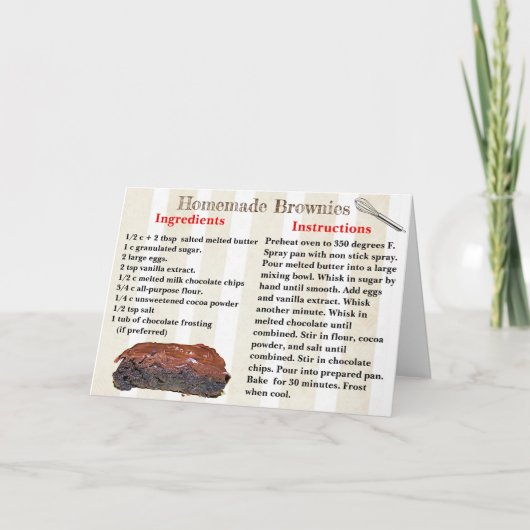 ナショナルブラウニーデー12月8日レシピカード シーズンカード (正面)