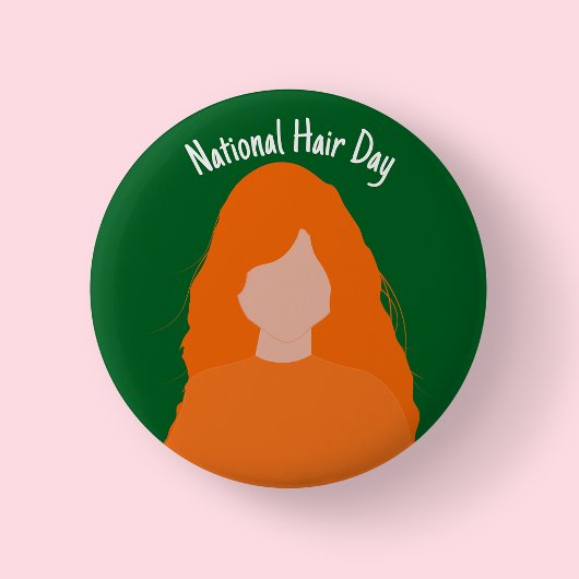 ナショナルヘアデー – 赤頭バッジ/ボタン 缶バッジ