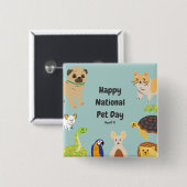 ナショナルペットデー4月11日 缶バッジ (正面&裏面)