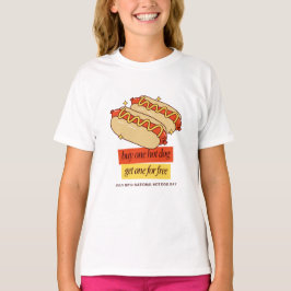 ナショナルホットドッグデイ レトロフードアート Tシャツ