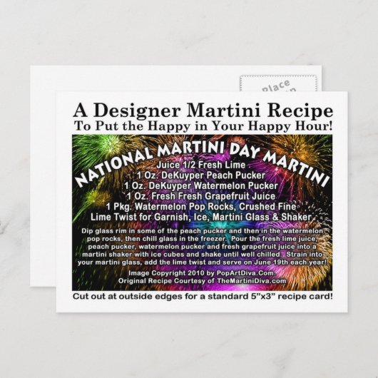 ナショナルマルティニデイマルティニレシピカードポストカード ポストカード (正面/裏面)