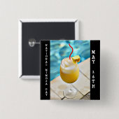 ナショナルミモサの日5月16日お酒の休日 缶バッジ (正面&裏面)