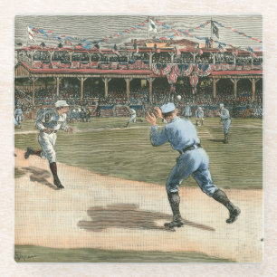 ナショナルリーグの野球の試合1886年 ガラスコースター