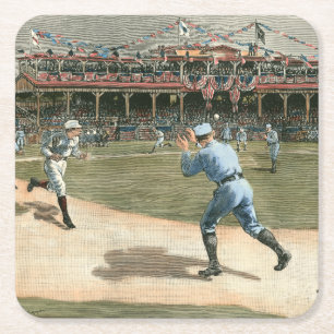 ナショナルリーグの野球の試合1886年 スクエアペーパーコースター