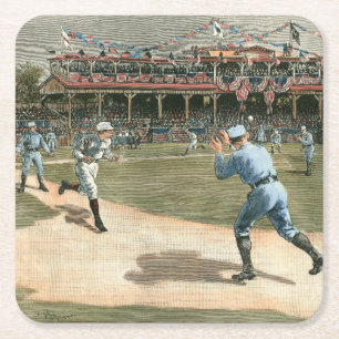 ナショナルリーグの野球の試合1886年 スクエアペーパーコースター