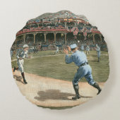 ナショナルリーグ野球の試合1886年 ラウンドクッション (裏面)