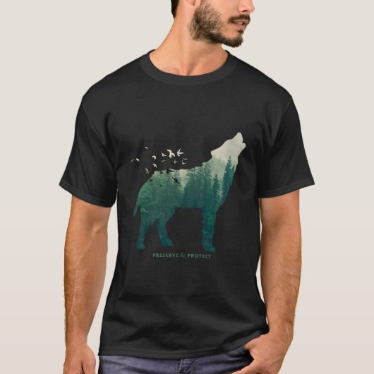 ナショナル保護パークウルフを保存 Tシャツ (正面)