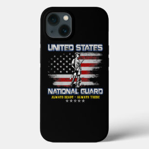 ナショナル・ガード・退役軍人常に準備完了アメリカ国旗 iPhone 13ケース