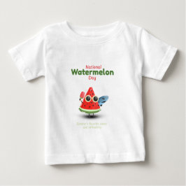 ナショナル・スイカの日 かわいいサマーアート ベビーTシャツ