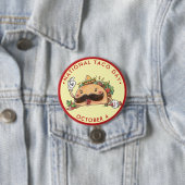 ナショナル・タコ・デイ、水彩画タコのソンブレロ 缶バッジ (インサイチュ)