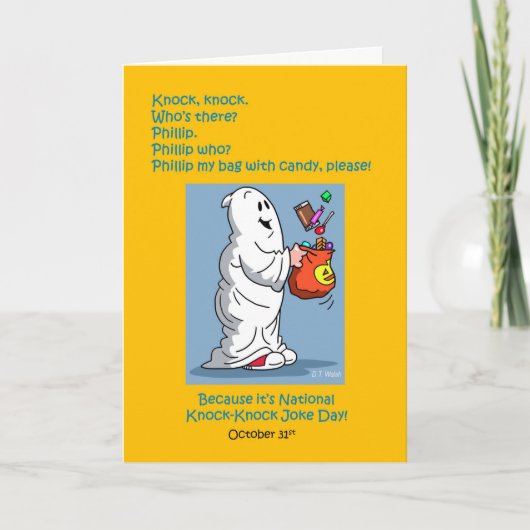 ナショナル・ノック・ノック・ジョーク・デー　10月31日 ハロウィン シーズンカード (正面)