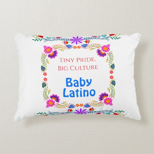 ナショナル・ヒスパニック伝統カラフルフローラ アクセントクッション (正面)