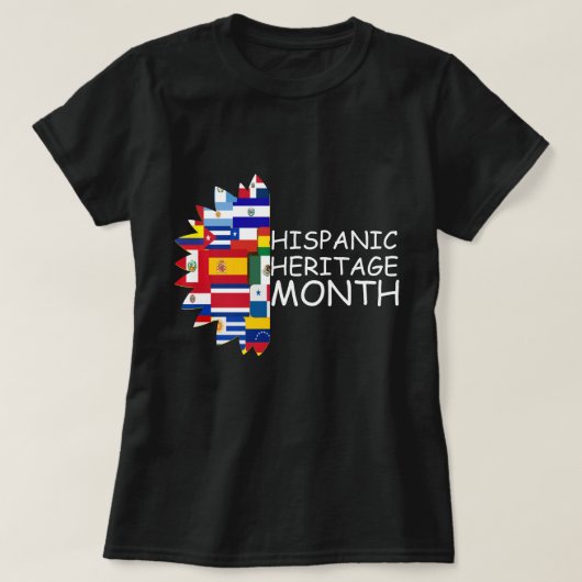 ナショナル・ヒスパニック伝統月シャツ、伝統モ Tシャツ (デザイン正面)