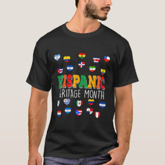 ナショナル・ヒスパニック伝統月ハートラブカウント Tシャツ