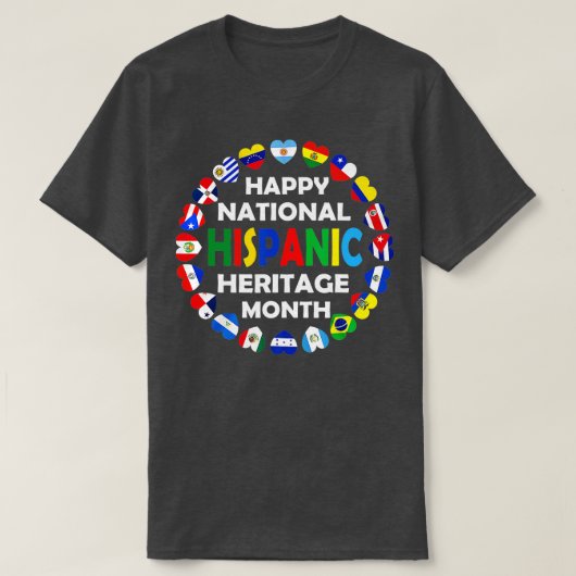 ナショナル・ヒスパニック伝統月ラティノオールカウンター Tシャツ (デザイン正面)