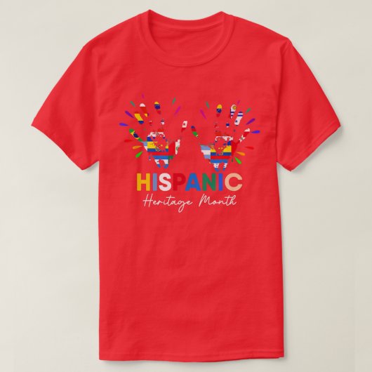 ナショナル・ヒスパニック伝統月ラティーノ諸国 Tシャツ (デザイン正面)