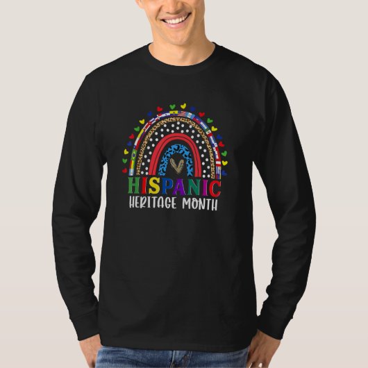 ナショナル・ヒスパニック伝統月虹オールカウント Tシャツ (正面)