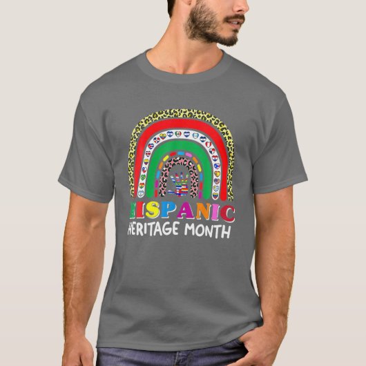 ナショナル・ヒスパニック伝統月虹オールカウント Tシャツ (正面)