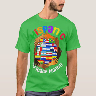 ナショナル・ヒスパニック伝統月All Countries Fla Tシャツ