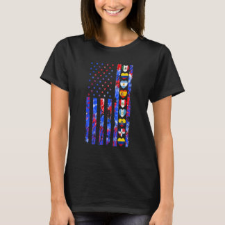 ナショナル・ヒスパニック伝統月USA国旗Latino C Tシャツ