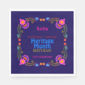 ナショナル・ヒスパニック伝統誕生日カラフルフロル スタンダードランチョンナプキン (正面)