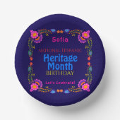 ナショナル・ヒスパニック伝統誕生日カラフルフロル ペーパーボウル (正面)