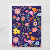 ナショナル・ヒスパニック伝統誕生日カラフルフロル 招待状 (裏面)