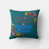 ナショナル・ヒスパニック伝統誕生日カラフルフローラ クッション (裏面)