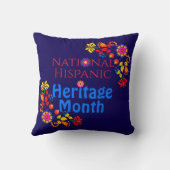 ナショナル・ヒスパニック伝統誕生日カラフルフローラ クッション (裏面)