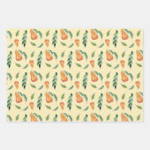 ナシレモンビーツワーターカラーアートハンド絵を描ル ラッピングペーパーシート (正面2)