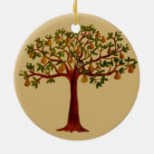 ナシ木のオーナメントのヤマウズラ セラミックオーナメント (裏面)