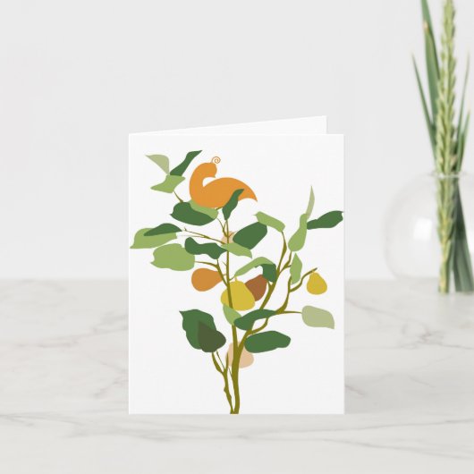 ナシ木のクリスマスカードのヤマウズラ シーズンカード (正面)