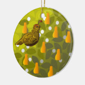 ナシ木のヤマウズラ セラミックオーナメント (左)